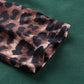 Leopard Color Block Open Front Longline Cardigan -
