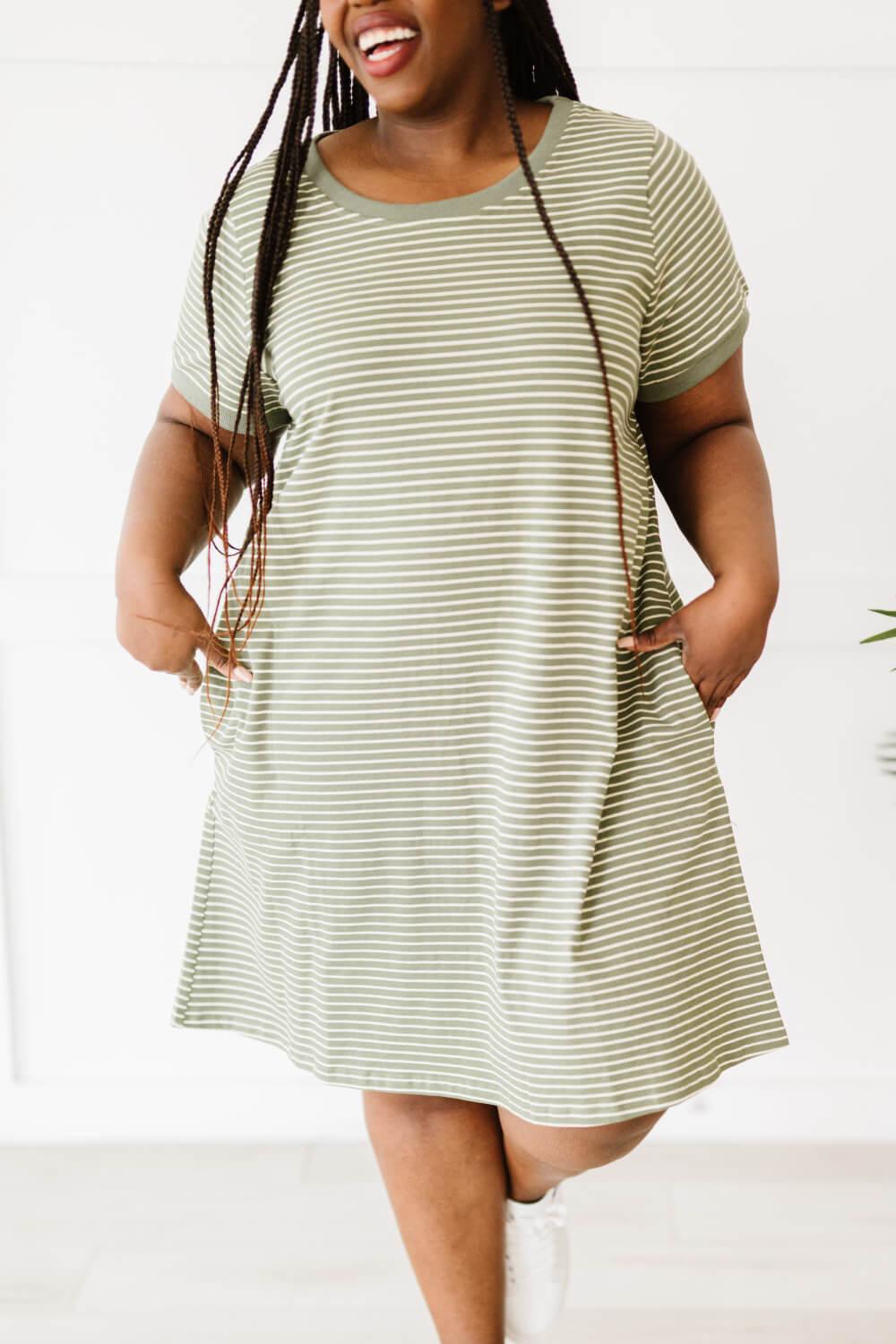 Cotton Bleu Simplicity is Best Striped T-Shirt Dress -