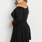 White Birch Biggest Flirt Full Size Asymmetrical Neck Dress with Built-In Shorts -