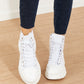 Berness Stick To It Platform Lace-Up Booties in White -