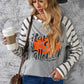 HAPPY HALLOWEEN Striped Long Sleeve Tee -