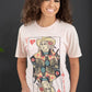 Lotus Fashion Wild West Card Graphic Tee in Pink -