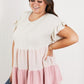 Hailey & Co Weekend Special Color Block Tiered Babydoll Top -
