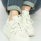 Berness Running Late Chunky Sole Athletic Sneakers in White -