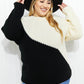 CY Fashion Half-and-Half Color Block Sweater -