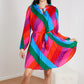 Skies Are Blue Rainbow Rays Pleated Dress -