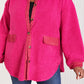 Davi & Dani Cliffhanger Teddy Button Down Shacket -