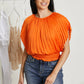 Glam Positively Glowing Pleated Smock Waist Top -