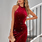 Glitter Grecian Tulip Hem Dress -
