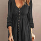 Scoop Neck Empire Waist Long Sleeve Mini Dress -
