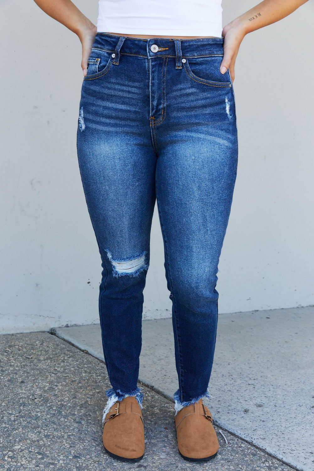 Kancan Carly High Rise Cropped Skinny Jeans -