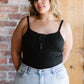 White Birch Laced-Up Luxe Ribbed Bodysuit -