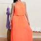 Skies Are Blue Vibrant in Venice Pleated Halter Neck Dress -