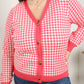 Sew In Love Full Size Houndstooth Button-Up Cardigan -