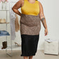 P & Rose Girl Next Door Leopard Color Block Dress in Mustard -