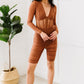PRIVY Ruched Deep V Romper -