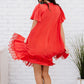 Davi & Dani Fly with Me Full Size Button Down Ruffle Dress -