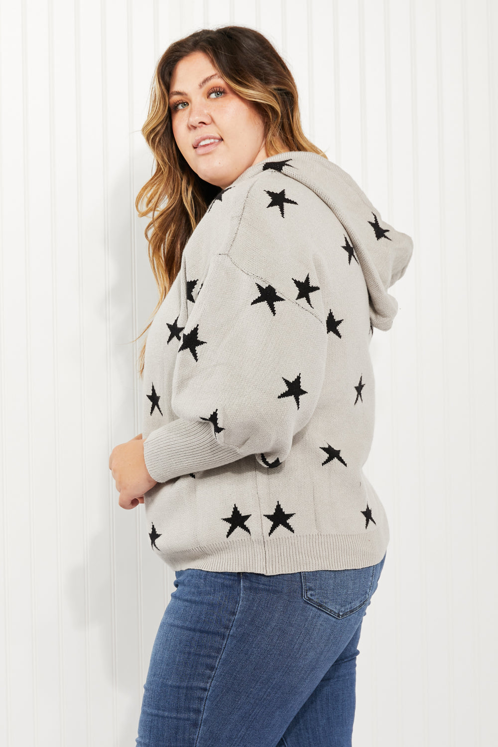 Heimish All of the Stars Full Size Star Hooded Sweater -