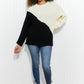 CY Fashion Half-and-Half Color Block Sweater -