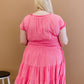 ODDI Pink Passion Full Size Run Smocked Waist Dress -