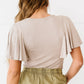 White Birch Apple of My Eye Flutter Sleeve Bodysuit -