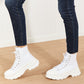 Berness Stick To It Platform Lace-Up Booties in White -