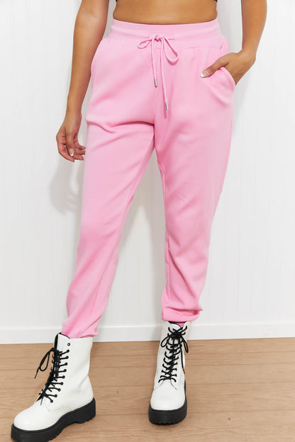 White Birch Winding Down High-Waisted Joggers - Pink / S