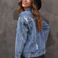 Studded Button Down Denim Jacket -