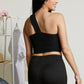 Glam Still Beaming Pleated One-Shoulder Crop Top -