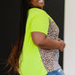 White Birch Make it Last Mixed Print Color Block Tee -
