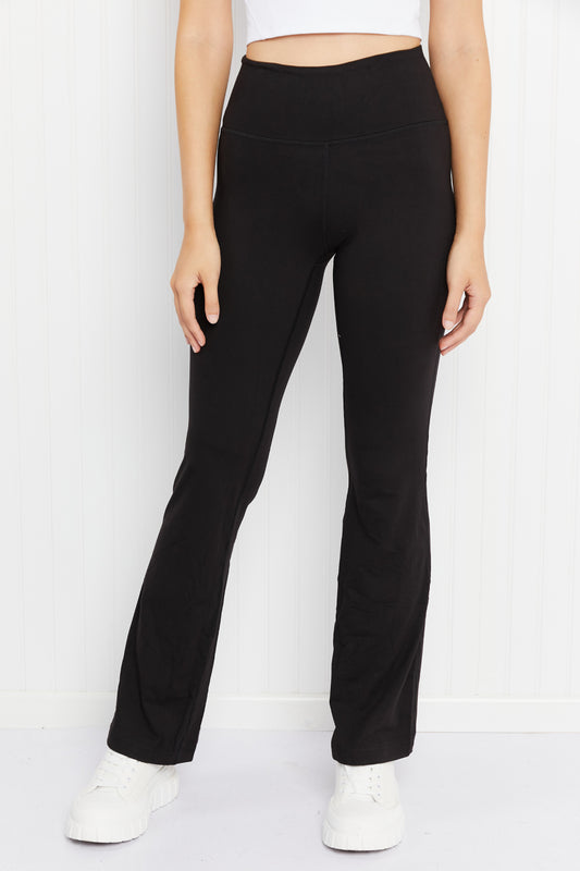 Rae Mode Willpower Full Size Flared Yoga Pants - Black / S