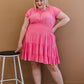 ODDI Pink Passion Full Size Run Smocked Waist Dress -