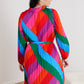 Skies Are Blue Rainbow Rays Pleated Dress -