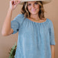 Doe & Rae Keep Me Close Chambray Top -