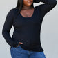 Heimish Full Size Scoop Neck Long Sleeve Top -