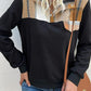 Plaid Ribbed Quarter-Snap Sweatshirt -