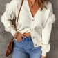Fringe Detail Button Front Cardigan -