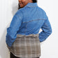 CY Fashion Porch Views Plaid Spliced Denim Jacket -