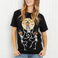 Lotus Fashion Halloween Dancing Skeletons Short Sleeve Tee Shirt -