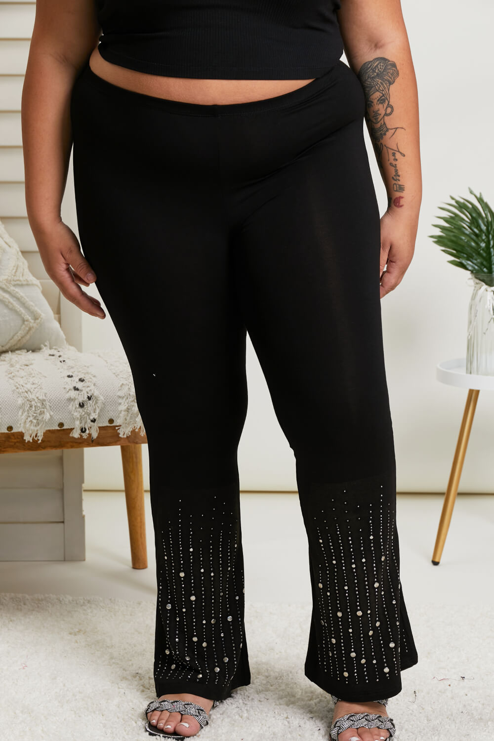 Vocal Eyes on You Rhinestone Flared Leggings -