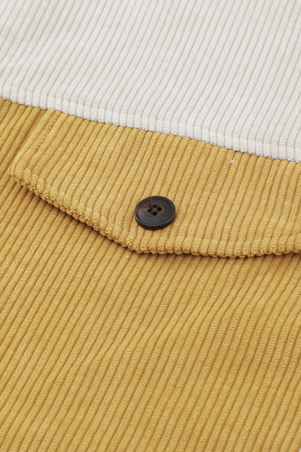 Color Block Button Front Corduroy Shirt Jacket -