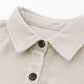 Color Block Button Front Corduroy Shirt Jacket -