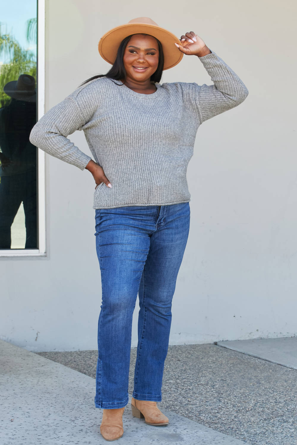 Sew In Love Full Size Raw Seam Sweater -