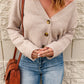 Button Down V-Neck Cropped Cardigan -