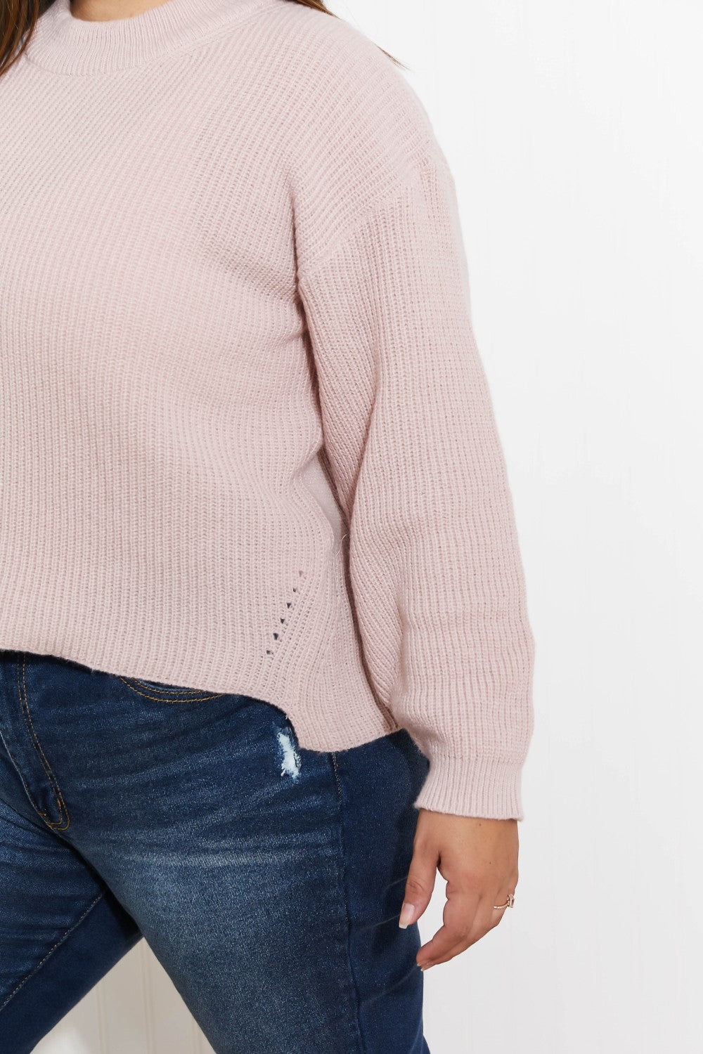 Heimish Losing Track Hem Detail Rib-Knit Sweater -