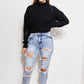 Kancan Taylor High Rise Distressed Mom Jeans -