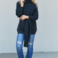 Zenana Turtleneck Raglan Sleeve Belted Tunic Sweater -