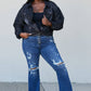 Sew In Love Full Size Collared Denim Jacket -