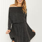 White Birch Photo Op Full Size Metallic Dress with Built-In Shorts -