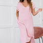 P & Rose Plot Twist T-Shirt Dress with Pockets in Rose -